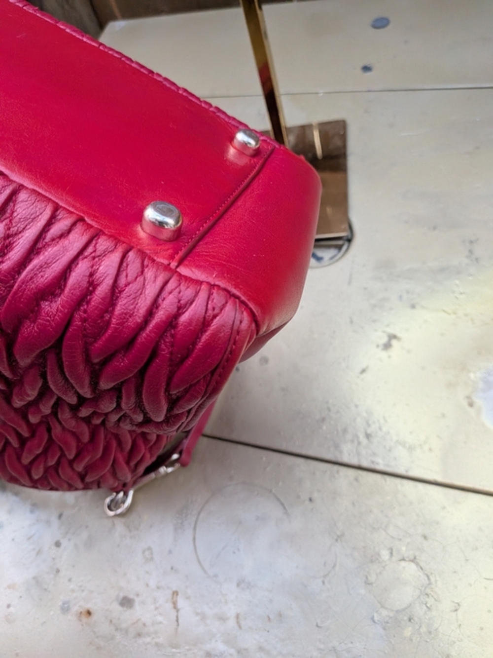 Red Coach Twisted Gathered Leather Morgan Satchel (Style Number: F37083). - Picture 13 of 16